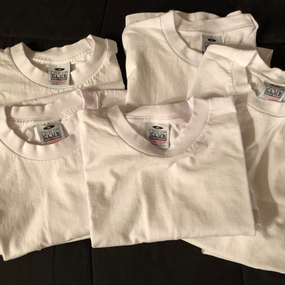 Bundle of 5 Pro club Heavy Cotton White Work Casual Shirts Sz. Xl - Picture 1 of 6